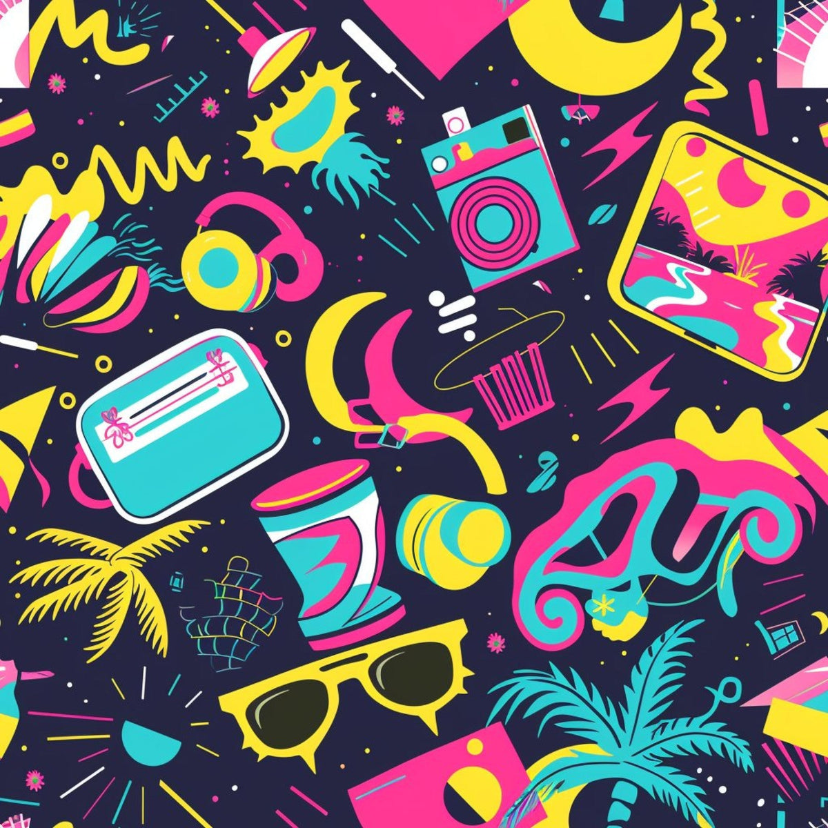 Neon Getaway Pattern 10 Minky Fabric