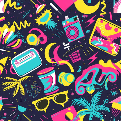 Neon Getaway Pattern 10 Minky Fabric
