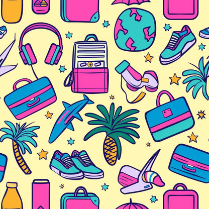 Neon Getaway Pattern 2 Minky Fabric