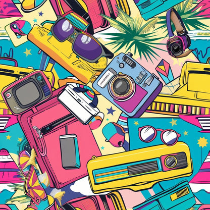 Neon Getaway Pattern 4 Minky Fabric