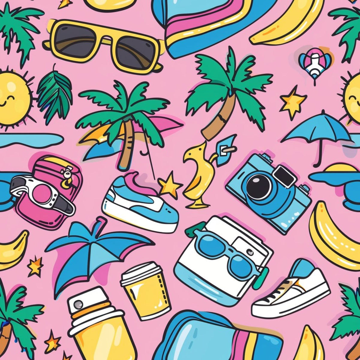 Neon Getaway Pattern 9 Minky Fabric