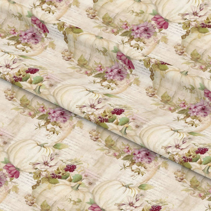 White Fall Pumpkins Pattern 6 Quilting Cotton Fabric