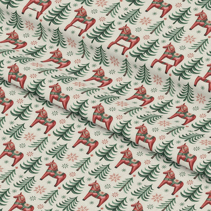 Scandinavian Folk Christmas Pattern 6 Quilting Cotton Fabric