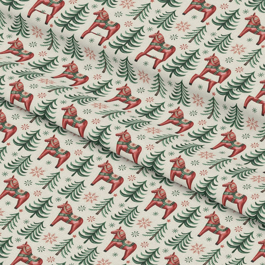 Scandinavian Folk Christmas Pattern 6 Quilting Cotton Fabric