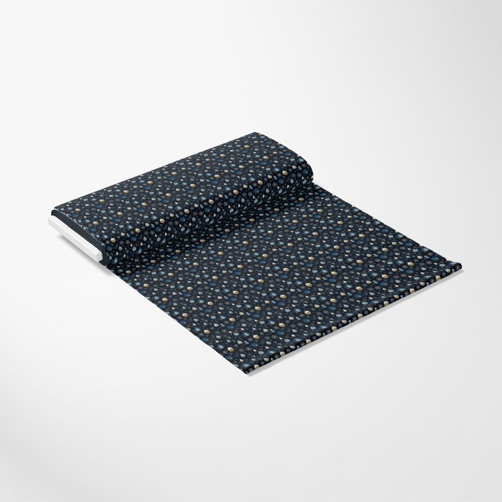 Navy and Cream Christmas Pattern 4 Quilting Cotton Fabric