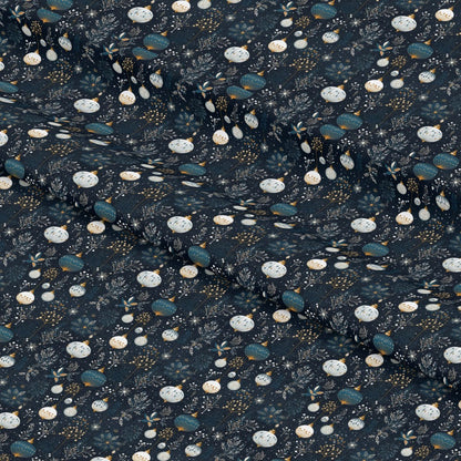 Navy and Cream Christmas Pattern 1 Quilting Cotton Fabric