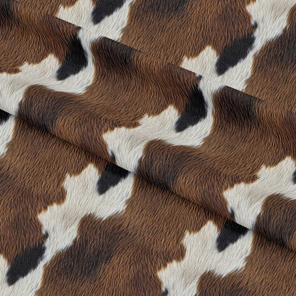 Bold Brown and White Cow Pattern 8 Quilting Cotton Fabric