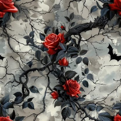 Crimson Thorns Pattern 10 Minky Fabric