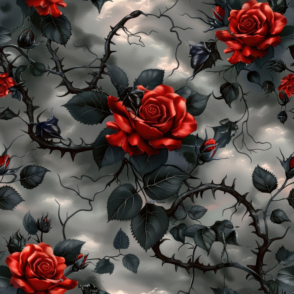 Crimson Thorns Pattern 7 Minky Fabric