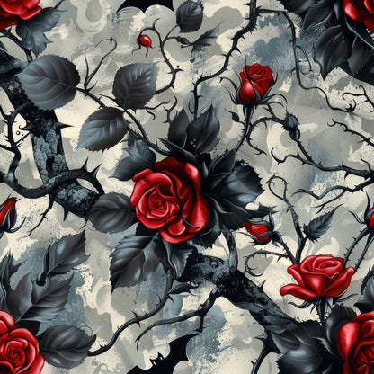 Crimson Thorns Pattern 9 Minky Fabric