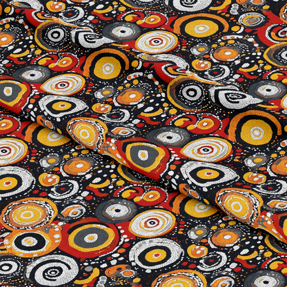 Aboriginal Circles and Dots Pattern 11 Quilting Cotton Fabric