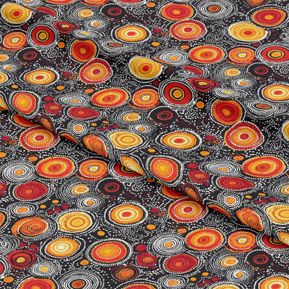 Aboriginal Circles and Dots Pattern 12 Quilting Cotton Fabric