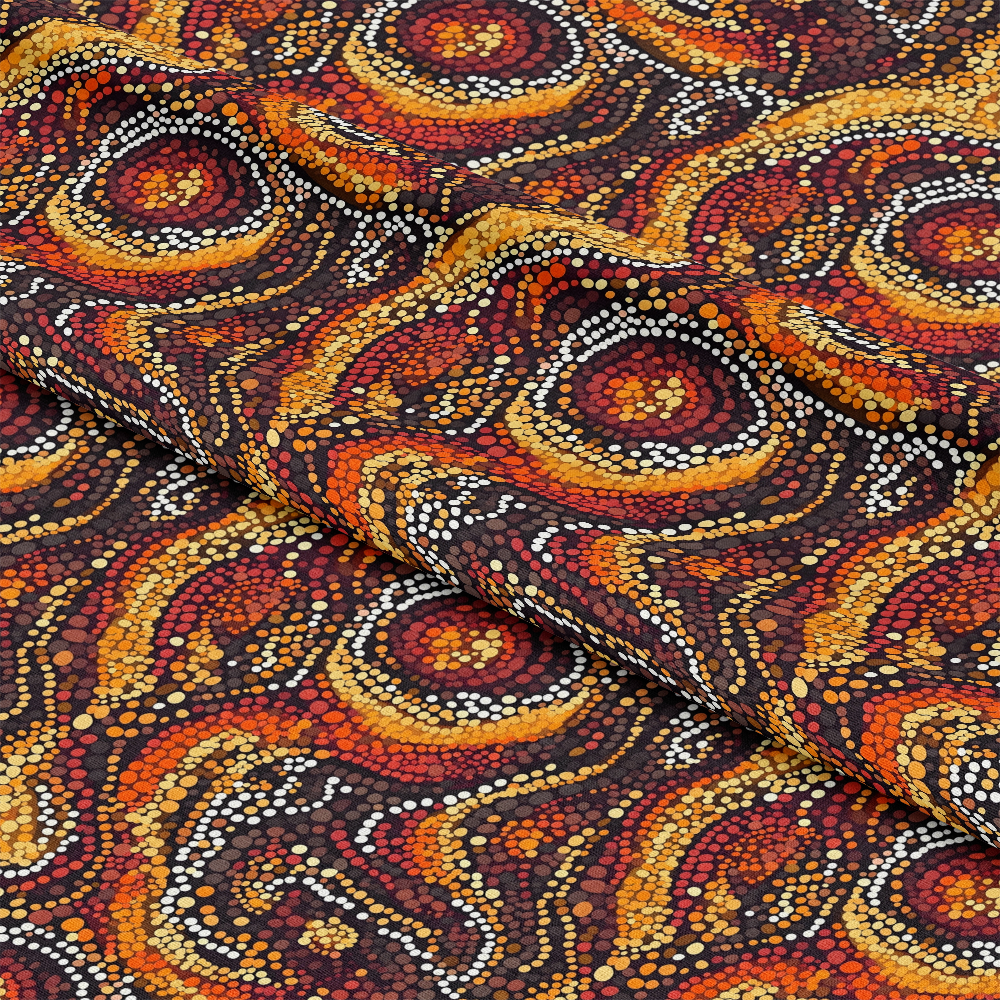 Aboriginal Circles and Dots Pattern 13 Quilting Cotton Fabric