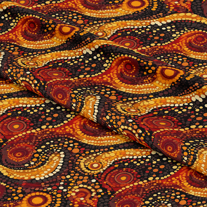Aboriginal Circles and Dots Pattern 14 Quilting Cotton Fabric