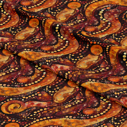 Aboriginal Circles and Dots Pattern 15 Quilting Cotton Fabric