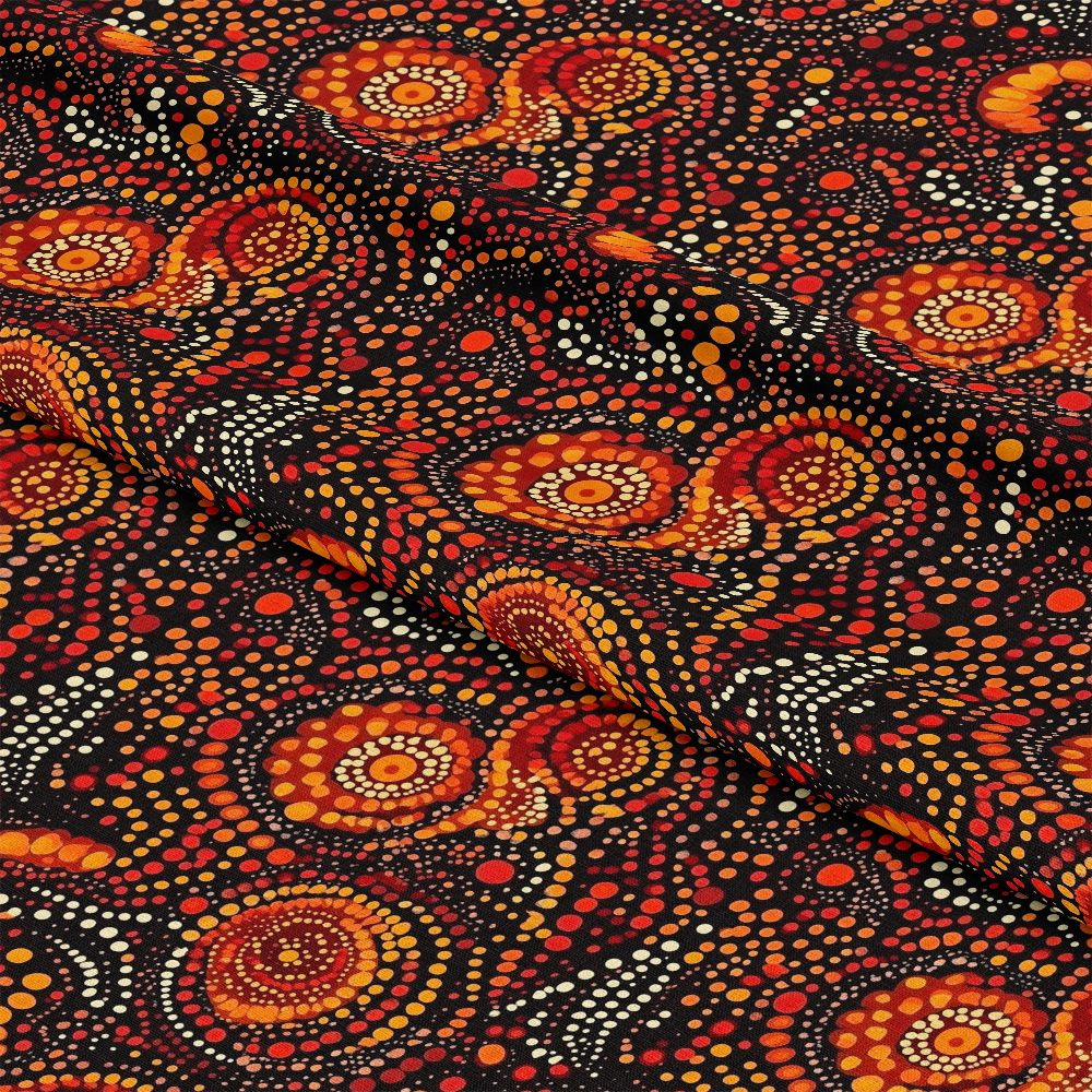 Aboriginal Circles and Dots Pattern 16 Quilting Cotton Fabric