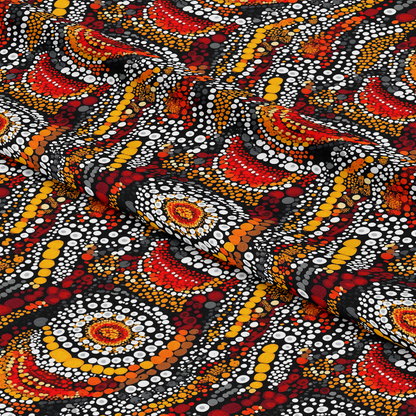 Aboriginal Circles and Dots Pattern 17 Quilting Cotton Fabric