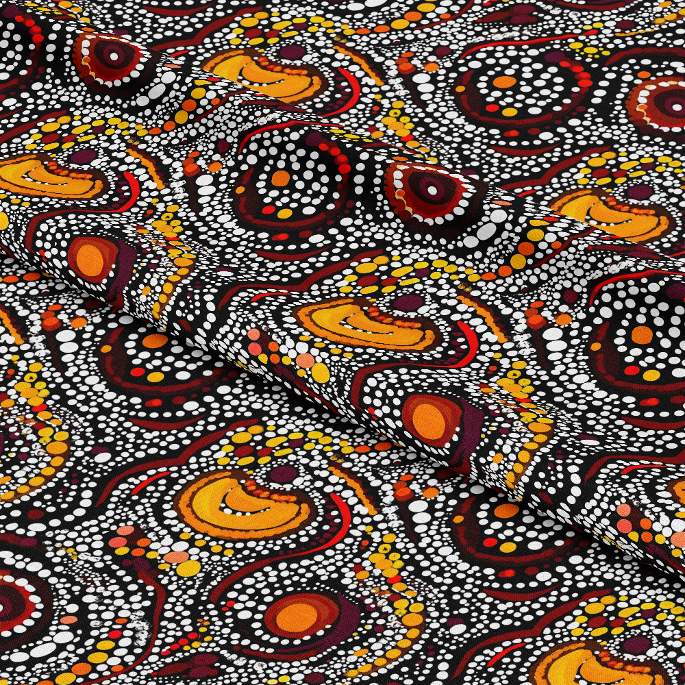 Aboriginal Circles and Dots Pattern 18 Quilting Cotton Fabric
