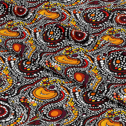 Aboriginal Circles and Dots Pattern 18 Quilting Cotton Fabric