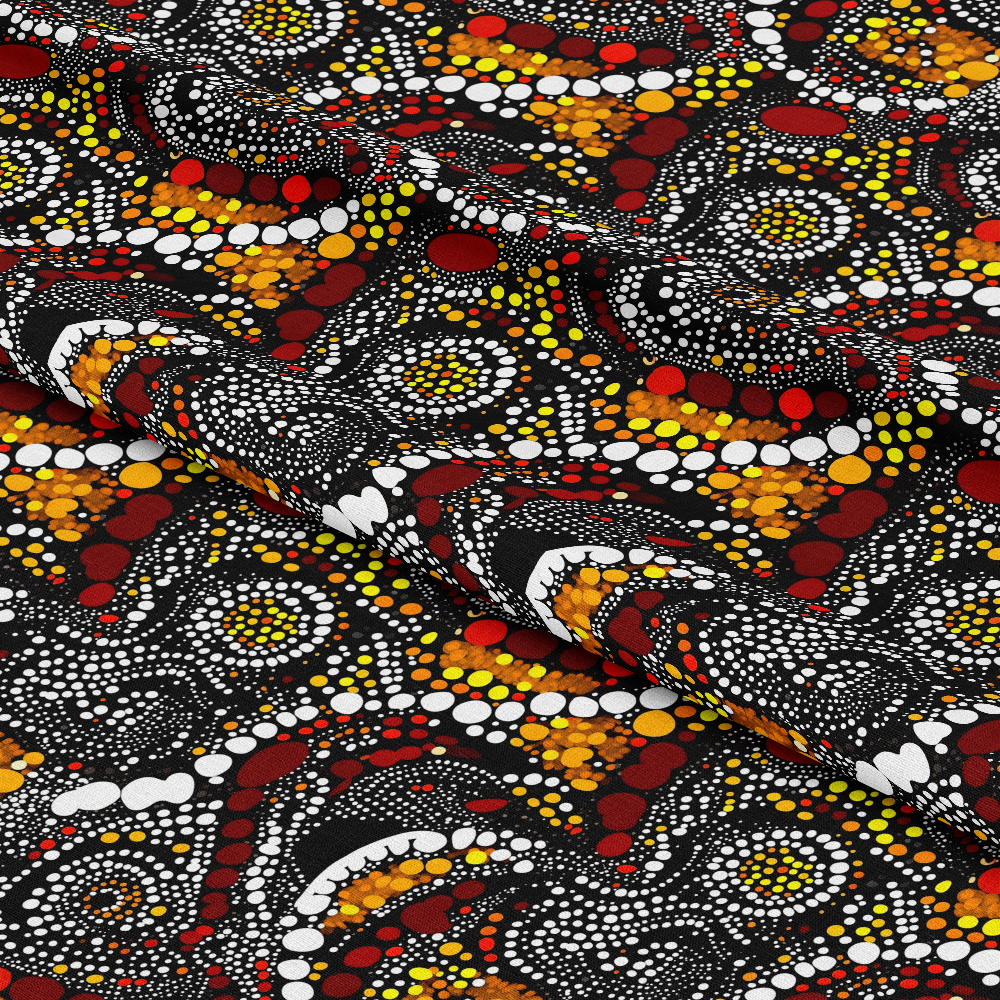 Aboriginal Circles and Dots Pattern 19 Quilting Cotton Fabric