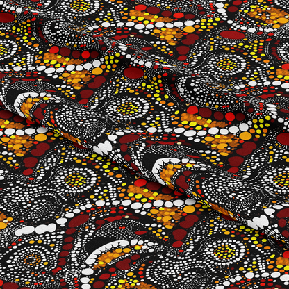 Aboriginal Circles and Dots Pattern 19 Quilting Cotton Fabric