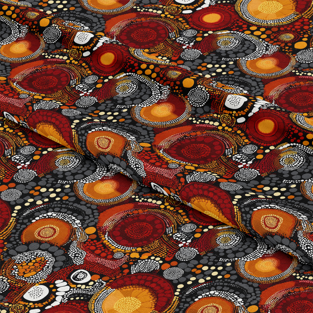 Aboriginal Circles and Dots Pattern 1 Quilting Cotton Fabric