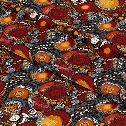 Aboriginal Circles and Dots Pattern 1 Quilting Cotton Fabric
