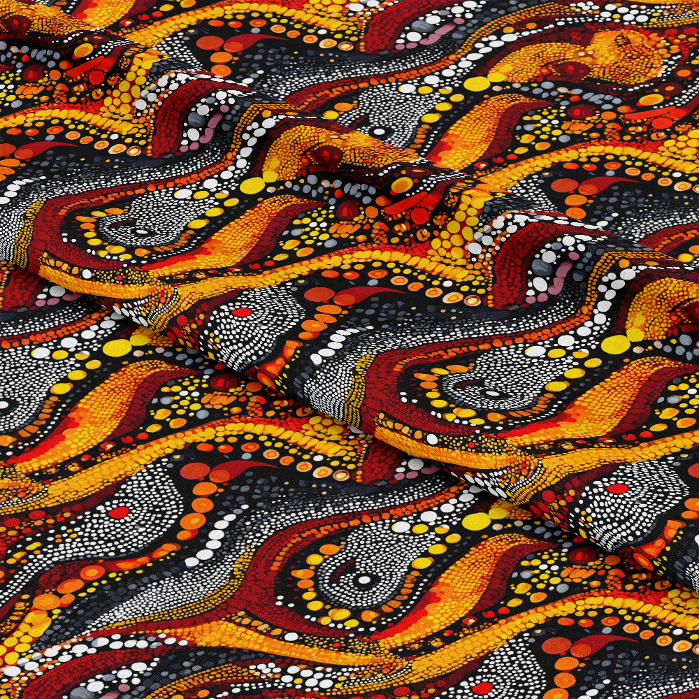 Aboriginal Circles and Dots Pattern 20 Quilting Cotton Fabric