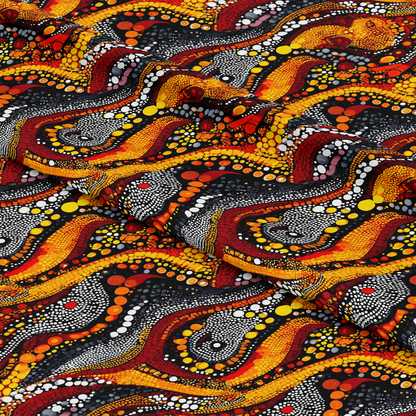 Aboriginal Circles and Dots Pattern 20 Quilting Cotton Fabric