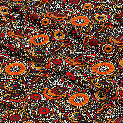 Aboriginal Circles and Dots Pattern 2 Quilting Cotton Fabric