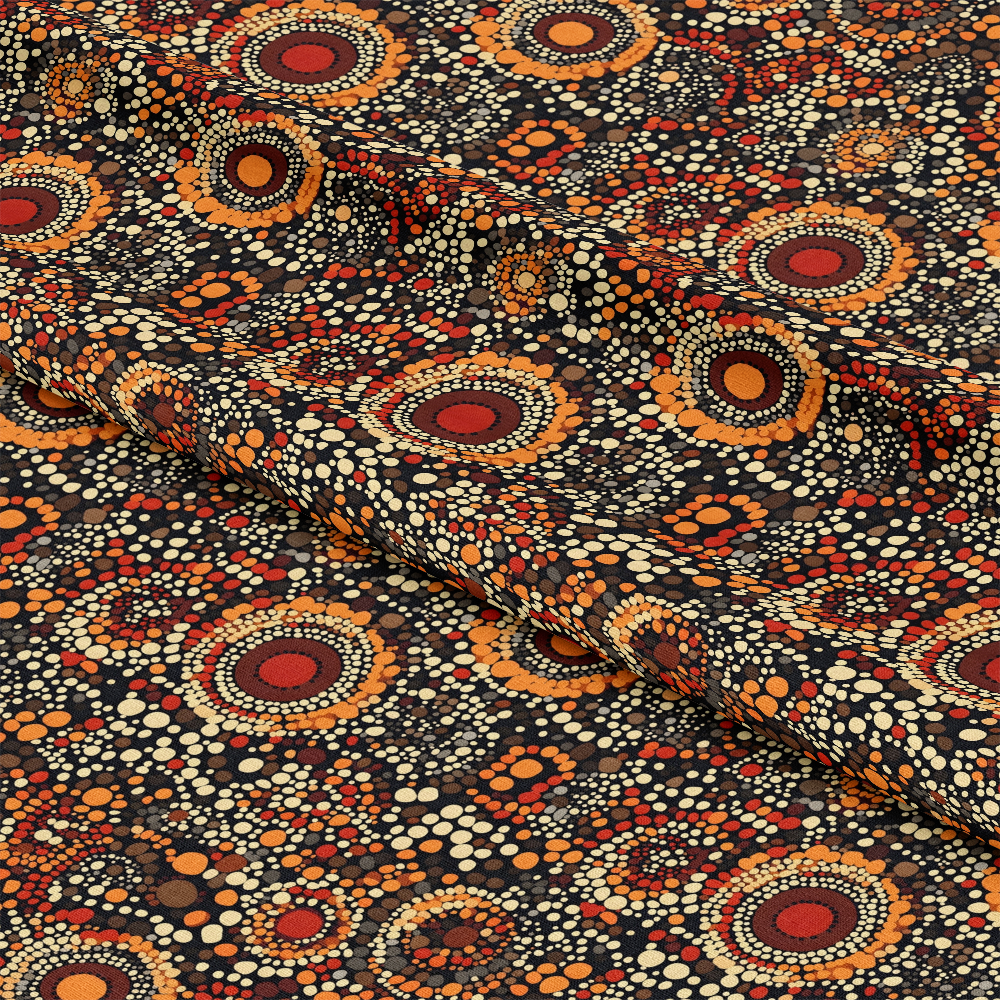 Aboriginal Circles and Dots Pattern 4 Quilting Cotton Fabric