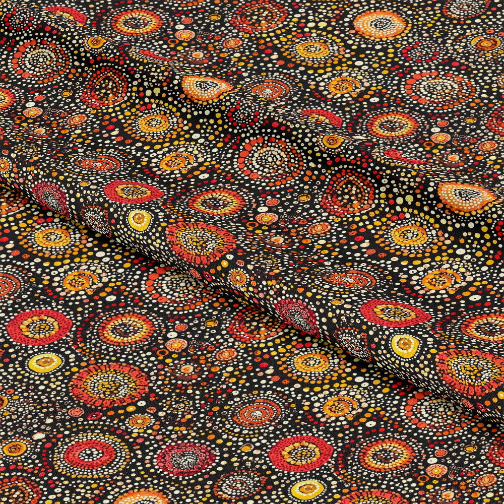 Aboriginal Circles and Dots Pattern 5 Quilting Cotton Fabric