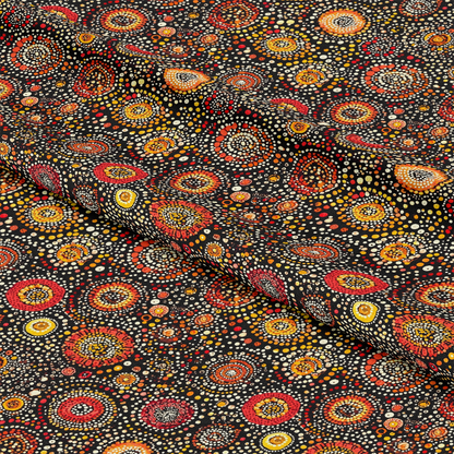 Aboriginal Circles and Dots Pattern 5 Quilting Cotton Fabric