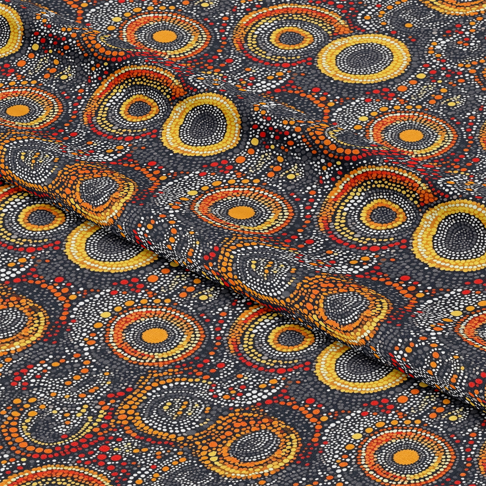 Aboriginal Circles and Dots Pattern 7 Quilting Cotton Fabric