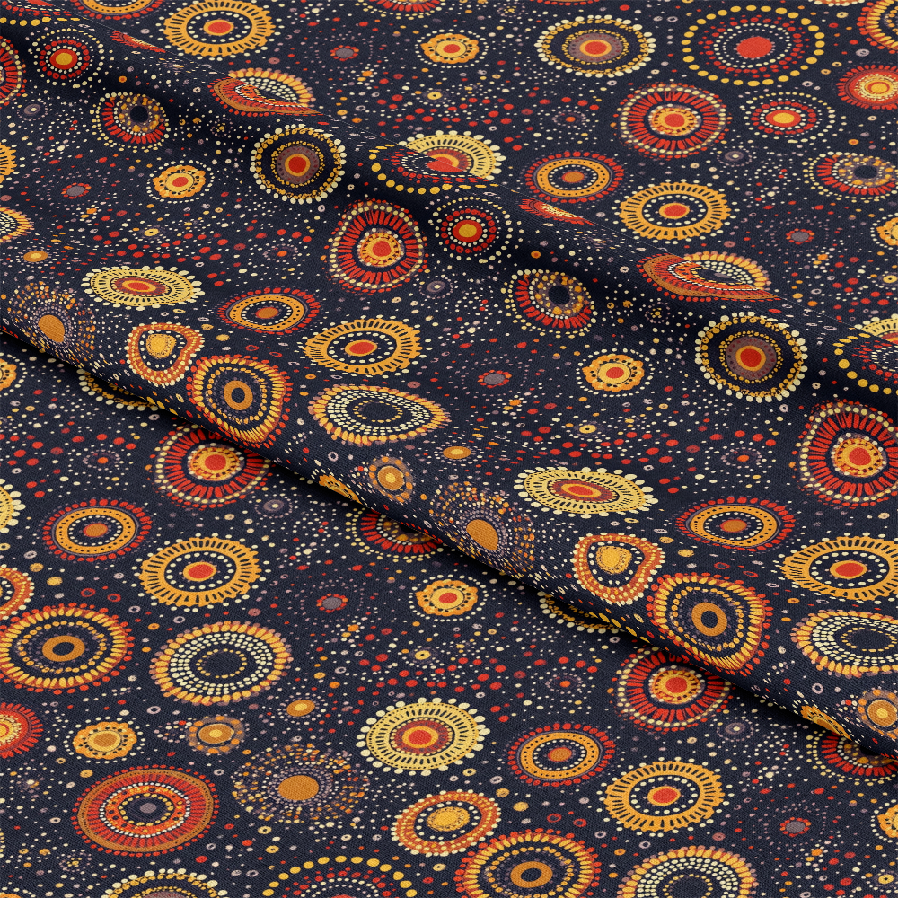 Aboriginal Circles and Dots Pattern 8 Quilting Cotton Fabric