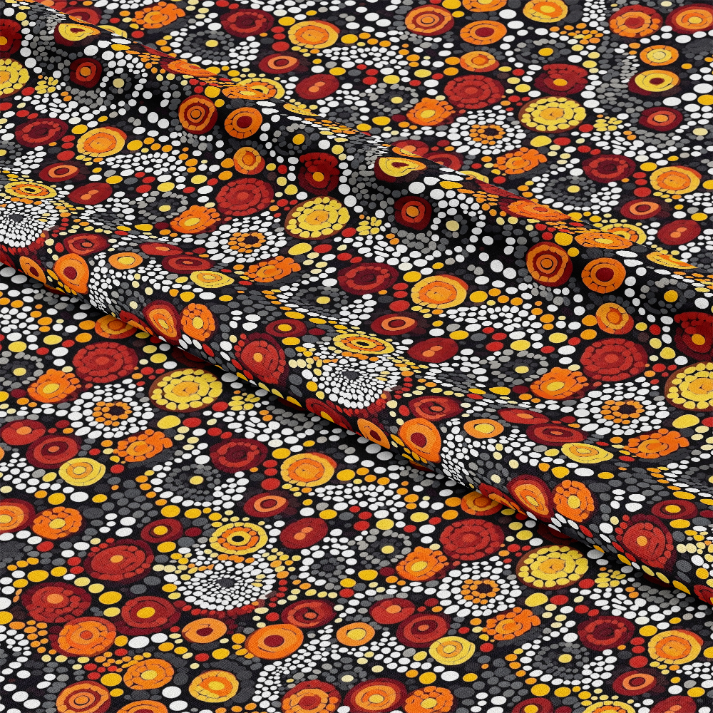 Aboriginal Circles and Dots Pattern 9 Quilting Cotton Fabric