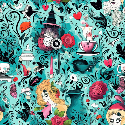 Whimsical Teatime Pattern 8 Minky Fabric