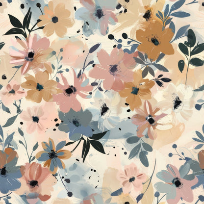 Painterly Blooms Pattern 2 Minky Fabric