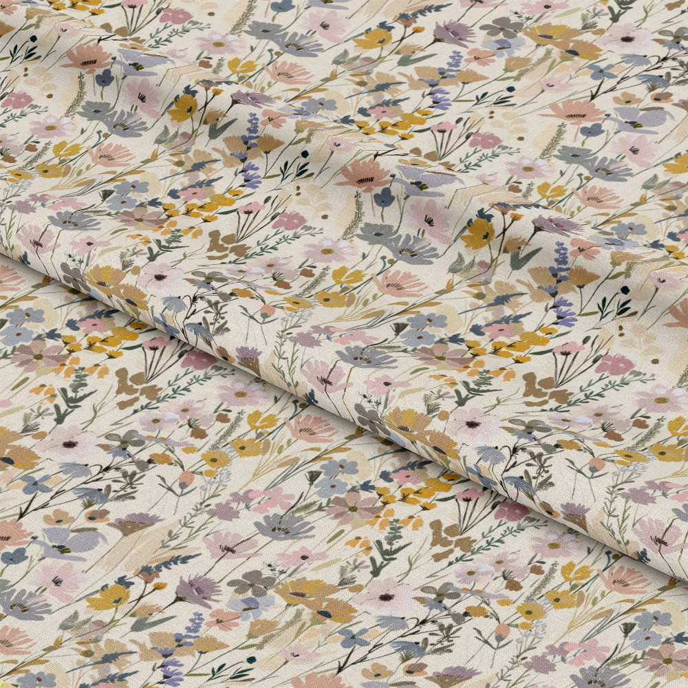 Abstract Meadow Flowers Pattern 4 Quilting Cotton Fabric