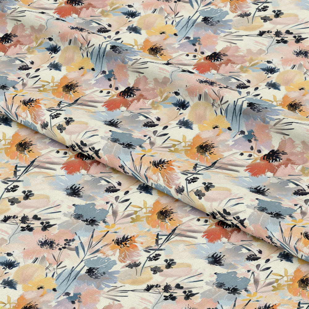Abstract Meadow Flowers Pattern 8 Quilting Cotton Fabric