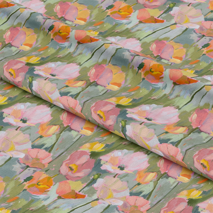 Abstract Poppy Paintings Pattern 1 Quilting Cotton Fabric