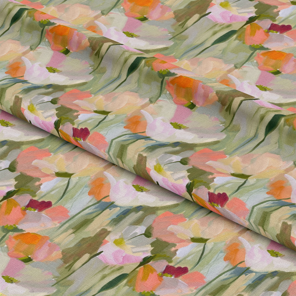Abstract Poppy Paintings Pattern 3 Quilting Cotton Fabric