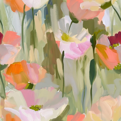 Painterly Petals Pattern 3 Minky Fabric