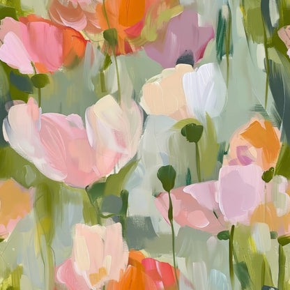 Painterly Petals Pattern 4 Minky Fabric