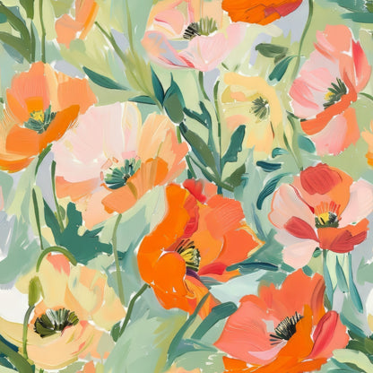 Painterly Petals Pattern 5 Minky Fabric