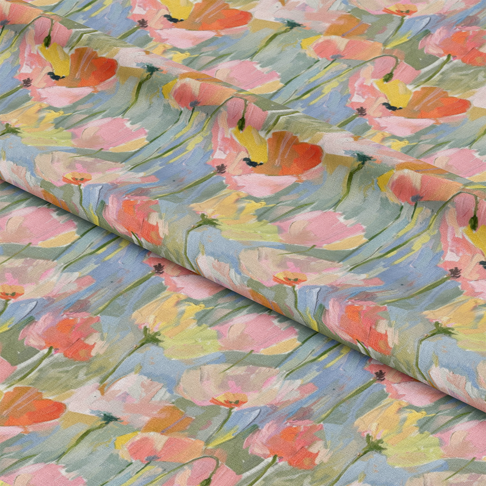 Abstract Poppy Paintings Pattern 6 Quilting Cotton Fabric
