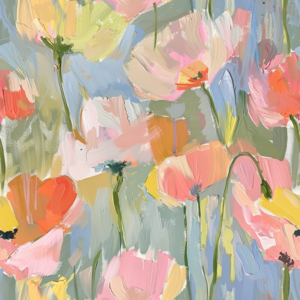 Painterly Petals Pattern 6 Minky Fabric