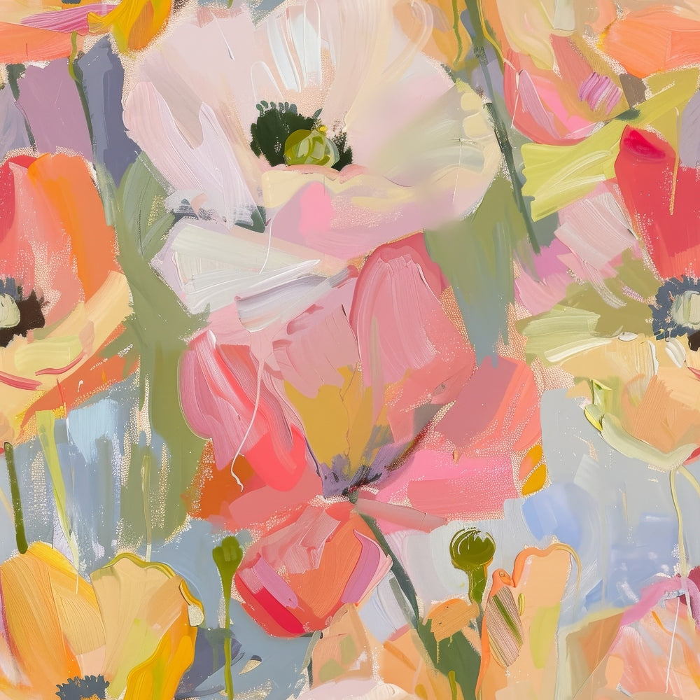 Painterly Petals Pattern 7 Minky Fabric