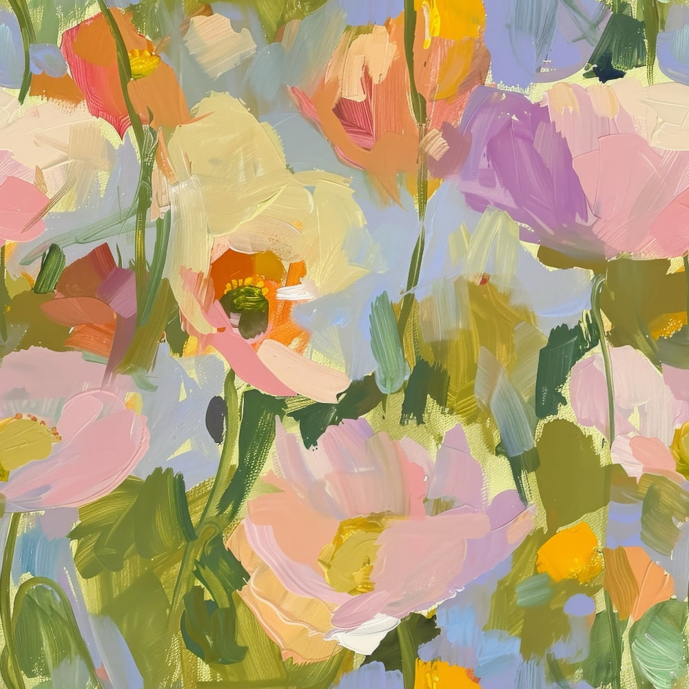 Painterly Petals Pattern 8 Minky Fabric