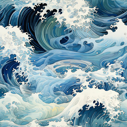 Abstract Sea Waves Pattern 3 Quilting Cotton Fabric